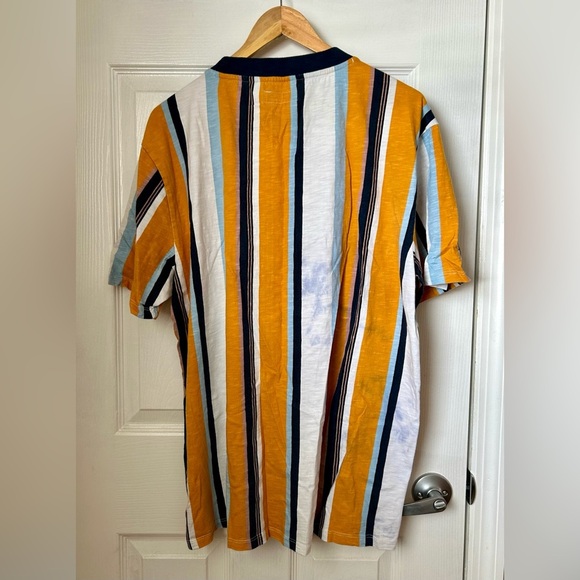 Guess Retro 90s style Striped Cotton T-Shirt Men’s Size Large - Picture 2 of 8